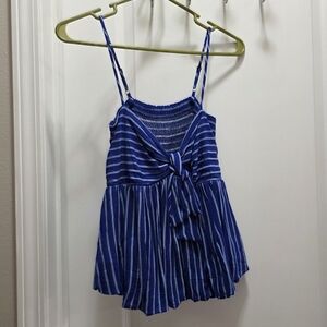 NWT 33 Coastal Blue Striped Top